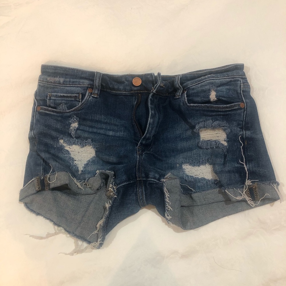 BlankNYC denim distressed cuffed shorts